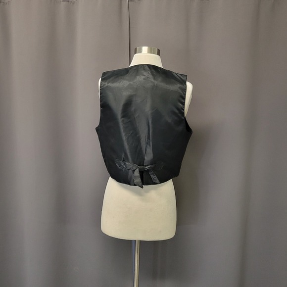 Vintage 70s Gitano Suede Fringe Vest Black Western Concho Boho Medium - Picture 4 of 6